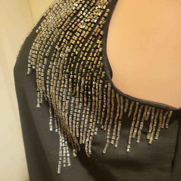 H&M Women's Black Silver Sequin Embellished Pullover Dress Size 14 - Picture 8 of 14